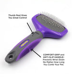 Hertzko Pin Brush for Dogs and Cats with Long or Short Hair – Great for Detangling and Removing Loose Undercoat or Shed Fur – Ideal for Everyday Brushing (Wide Brush) Pin Brush (dense)