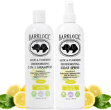 BarkLogic Deodorizing 2 in 1 Dog Shampoo and Coat Spray Kit - Natural Enzymes With Refreshing Lemon Essential Oil, Eco-Friendly, No Sulfate Dog Deodorizing Formula for Sensitive And Dry Skin