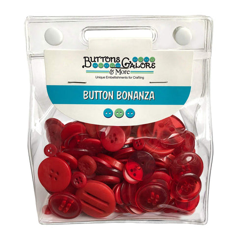 Buttons Galore and More Basics & Bonanza Collection – Extensive Selection of Novelty Round Buttons for DIY Crafts, Scrapbooking, Sewing, Cardmaking, and Other Art & Creative Projects 8.0 oz Fire Engine Red