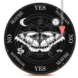 Butterfly Pendulum Board Dowsing Divination Dowsing Crystal Metaphysical Message Board Altar Witchcraft with a Crystal Dowsing Pendulum Necklace Witchcraft Wiccan Altar Supplies Kit (Black) Black