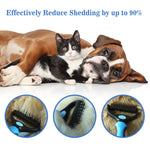 Sotola Pet Grooming Brush - Double Sided Shedding and Dematting Undercoat Rake Comb for Dogs & Cats.(Blue) Blue