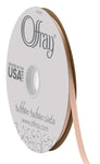 Offray 1/4" Wide Double Face Satin Ribbon, 100 Yards, Chardonnay Pink Chardonnay Ivory
