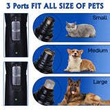 Petsaunter Dog & Cat Nail Grinder, Powerful 2-Speed and Touch-Switch, Low-Vibration and Low-Noise Paw Trimmer, LED Light and 3 Ports Claw Care for Large, Medium, Small Breed with Hard or Thick Nail