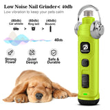 BOUSNIC Dog Nail Grinder with 2 LED Light - Super Quiet Pet Nail Grinder Powerful 2-Speed Electric Dog Nail Trimmer File Toenail Grinder for Puppy Small Medium Large Breed Dogs & Cats (Green) Green