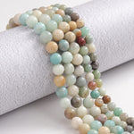 60pcs 6mm Natural Amazonite Gemstone Beads Energy Healing Crystal Round Loose Stone Beads for Jewelry Making, DIY Bracelets Necklaces