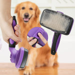 smartelf Pet Grooming Brush, Self-Cleaning Slicker Brush for Dogs and Cats Long & Short Hair, Rounded Tips Retractable Dog Brush for Shedding Loose Undercoat,Tangled Knots ,Matted Fur (Purple) Rounded Massaging Particles Purple