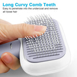 Cat Brush for Shedding, MOMSIV Cat Grooming Comb Dog Massage Brush Pet Shedding Brush Hair Remove Tools for Removing Mats, Tangles and Loose Fur, Gray