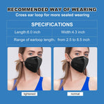 YOTU Black Face Masks 60 Pcs,5 Ply Cup Dust Mask,Filter Efficiency 95%,Suitable for Home Work Restaurants Outdoors A-black-60pcs