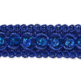 Trims By The Yard Trish Sequin Metallic Braid Trim, 7/8-Inch Versatile Sequins for Crafts, Washable Sequin Trim for Costumes or Party Decorations, 20-Yard Cut Royal Blue