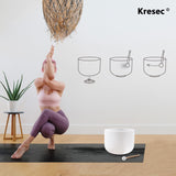 Kresec 9 Inch 432Hz Perfect Pitch Crystal Singing Bowl D Note (±10 cents) Sacral Chakra with O-ring and Mallet for Meditation, Yoga, Spiritual and Body Healing and Energy Cleansing