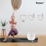 Kresec 7 Inch Crystal Singing Bowl F Note (±40 cents) Heart Chakra with O-ring and Mallet for Meditation, Yoga, Spiritual and Body Healing and Energy Cleansing