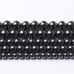 36pcs 12mm AAA Black Hematite Beads Crystal Energy Stone Healing Power Natural Stone Gemstone Round Loose Beads for Jewelry Making DIY Bracelets