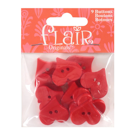 Blumenthal Lansing Favorite Findings Buttons, Feets, 12/Pkg, Valentines Hearts