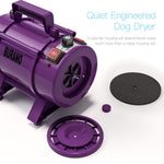 Burano Dog Dryer, High Velocity Pet Hair Dryer, 4.3HP Stepless Adjustable Speed Dog Hair Force Dryer for Dogs, Cats & More, Powerful Pet Blower with Heater Purple