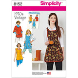 Simplicity Vintage Simplicity 8152 1970's Fashion Vintage Apron Sewing Pattern, XS-L