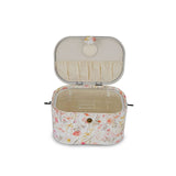 Dritz Oval Metal Handle Cream Sewing Basket, Neautral Floral