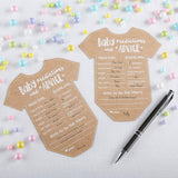 Kate Aspen Baby Prediction Cards For Baby Shower/Advice Cards/Baby Shower Decorations, (Set of 50) Baby Shower Game, One Size, kraft, white, 28440NA Kraft Onesie Prediction Cards