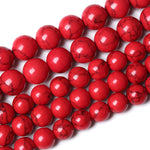 45pcs 8mm Natural Stone Beads Red Turquoise Gemstone Round Loose Beads for Jewelry Making Crystal Energy Stone Healing Power DIY Bracelets Red Turquoise Beads