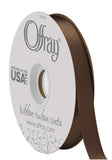 Offray Double Face Satin Ribbon Brown 50 Yards