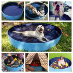 Jasonwell Foldable Dog Pet Bath Pool Collapsible Dog Pet Pool Bathing Tub Kiddie Pool for Dogs Cats and Kids (55.1inch.D x 11.8inch.H, Blue) XL-55.1"