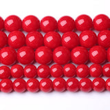 6MM 61pcs Red Glass Beads for Jewelry Making Round Loose Spacer Crystal Energy Healing Power Stone Beads DIY Bracelet Necklace Accessories 6mm