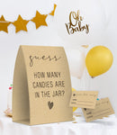 Guess How Many Candies Are In The Jar, Kraft, Baby Shower Games, Baby Shower Decorations - One Sign and 50 Cards(GUESS005)
