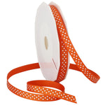 Morex Ribbon Swiss Dot Polyester Grosgrain Ribbon, 3/8-Inch by 20-Yard Spool, Pumpkin 3/8-In x 20-Yd