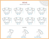 RENE Women's Cotton Silk Embroidered Half Sleeve Blouse