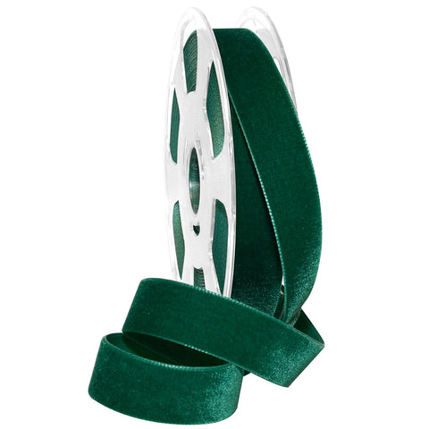 Morex Ribbon Nylon, 7/8 inch by 11 Yards, Emerald, Item 01225/10-456 Nylvalour Velvet Ribbon, 7/8" x 11 yd,