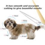 Recubay Dog Cat Scissors for Grooming, Pet Shears for Thick Coats and Matted Hair, Thinner Curved Straight Chunker Stainless Steel Shears (7.0" Straight Gold-Silver) 7" Straight