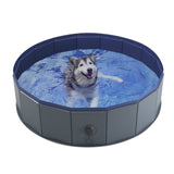 Niubya Foldable Dog Pool, Collapsible Hard Plastic Dog Swimming Pool, Portable Bath Tub for Pets Dogs and Cats, Pet Wading Pool for Indoor and Outdoor, 32 x 8 Inches S - 32'' x 8'' Gray