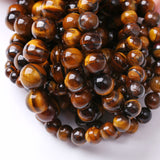 6MM 60PCS Natural Stone Yellow Tiger Eye Stone with Iron Mine Beads for Jewelry Making DIY Bracelet Energy Crystal Healing Power Iron Yellow Tiger Eye 6mm