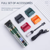 Dog Grooming Kit , Professional Dog Grooming Clippers , Cordless Dog Clippers for Thick Coats , Dog Hair Trimmer , Low Noise Dog Shaver Clippers , Quiet Pet Hair Clippers Tools for Dogs Cats,red Green