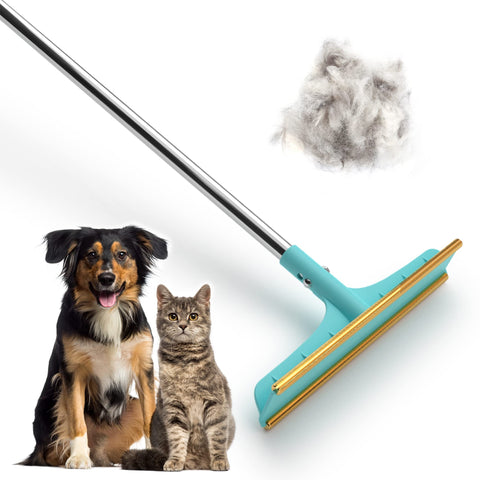 Uproot Clean Xtra - Pet Hair Removal Broom with Telescopic 60" Handle & Innovative Metal Edge Design - Pet Hair Broom - Durable Carpet Rake for Pet Hair Removal - Easy Pet Hair Remover for Carpet