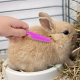 4 Pieces Bunny Grooming Kit with Bunny Grooming Brush, Pet Hair Remover, Pet Nail Clipper, Pet Comb, Pet Shampoo Bath Brush with Adjustable Ring Handle for Bunny, Hamster, Bunny (vPink, Red)