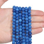 45pcs 8mm Natural Stone Beads Kyanite Beads Energy Crystal Healing Power Gemstone for Jewelry Making, DIY Bracelet Necklace