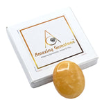 Yellow Aventurine Palm Stone - Massage Worry Stone for Natural Body Chakra Balancing, Reiki Healing and Crystal Grid Yellow Aventurine