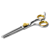 Sharf Professional Thinning Scissors: Sharp 440c Japanese Steel Chunkers Shear 6.5" 22 Teeth Gold Touch Dog Grooming Scissors Texturizing Scissors w/Easy Grip Handles| Must-Have Groomers & Home Groom