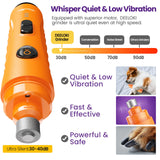 DEELOKI Dog Nail Grinder with LED Light Upgraded 2 Speeds Painless Pet Dog Nail Trimmers and Clipper Super Quiet Best Cat Dog Nail Clipper Kit for Large Small Dogs Pets Cats Breed Paws Quick Grooming Orange