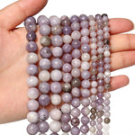 60pcs 6mm Natural Stone Beads Lilac Beads Energy Crystal Healing Power Gemstone for Jewelry Making, DIY Bracelet Necklace