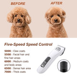 Dog Clippers for Grooming Cordless Pet Professional Dog Grooming Kit，Nail Trimmer, Complete Grooming Set for Dogs, Cats, Other Pets.