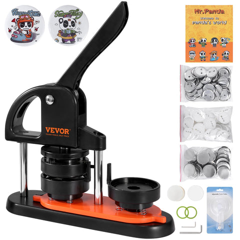 VEVOR Button Maker Machine, 2.28 inch/58mm Pin Maker, Installation-Free Badge Punch Press Kit, Children DIY Gifts Button Making Supplies with 100pcs Button Parts, Circle Cutter, Magic Book 2.28'' + 100 pcs