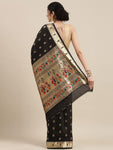 Pandadi Saree Women's Paithani Silk Saree With Blouse Piece