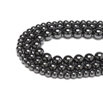 60pcs 6mm Natural Black Hematite Gemstone Beads Energy Healing Crystal Round Loose Stone Beads for Jewelry Making, DIY Bracelets Necklaces