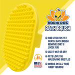Bodhi Dog Shampoo Brush | Pet Shower & Bath Supplies for Cats & Dogs | Dog Bath Brush for Dog Grooming | Long & Short Hair Dog Scrubber for Bath | Professional Quality Dog Wash Brush One Pack Yellow