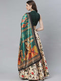 Kaizen Texo Fab Women's Digital Printed Zari Satin Silk Semi stitched Lehenga Choli With Art Silk Dupartta