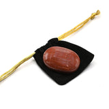Red Jasper Palm Stone - Pocket Massage Worry Stone for Natural Body Chakra Balancing, Reiki Healing and Crystal Grid Red Jasper