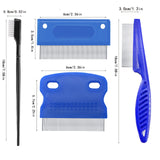 5 Pieces Pet Dog Eye Combs Tear Stain Remover Combs Pet Grooming Comb,Pet Lice Comb Remove Fleas and Flea Eggs Pet Comb for Removal Dandruff, Hair Stain,for Small Pet Cat Dogs Removing Crust and Mucus(Blue, Black). (5-Set) 5-Set