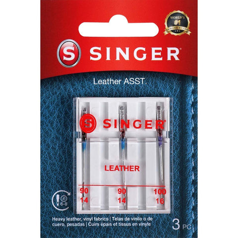 SINGER 2087 Leather Machine Needles, 3-Count Set of 3, Size 90/14 (2), 100/16 (1) 3.0