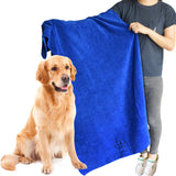 SUNLAND Dog Towel Super Absorbent Pet Bath Towel Microfiber Double Density Dog Drying Towel for Small Medium Large Dogs and Cats with Adorable Embroidered Paw Print 30Inch x 50Inch Blue
